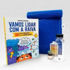 Livros e acessórios. Embalagem em plástico bolha adaptado para kit