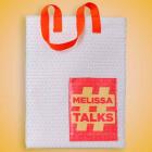 Bolsa para kit feita em plástico bolha branco, personalizada para melissa