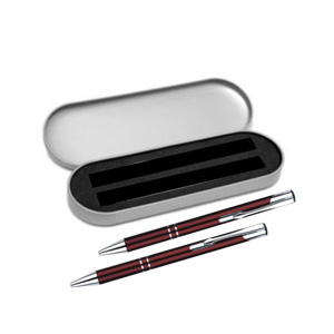 Kit caneta e lapiseira em metal disponível em várias cores