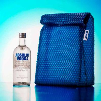 Embalagem de plástico bolha personalizada azul Absolut