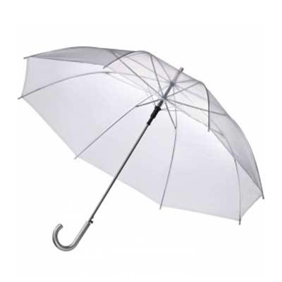Guarda-chuva transparente com varão de metal