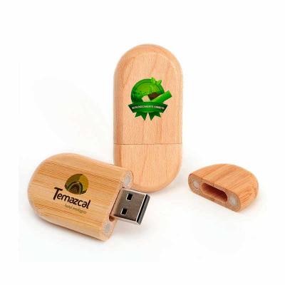 Pen Drive Ecológico Oval Com Tampa Personalizado