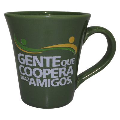 Caneca tulipa verde 330ml.